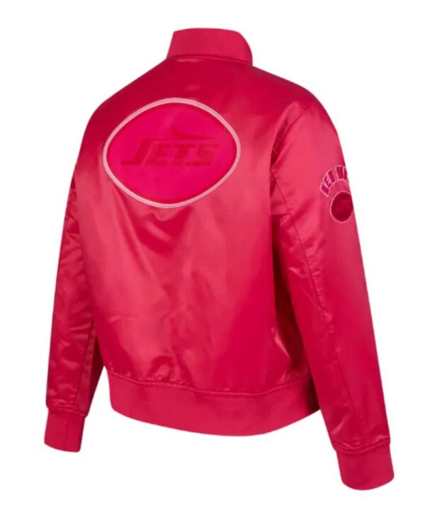 NY Jets Triple Pink Satin Jacket - Forever Jackets