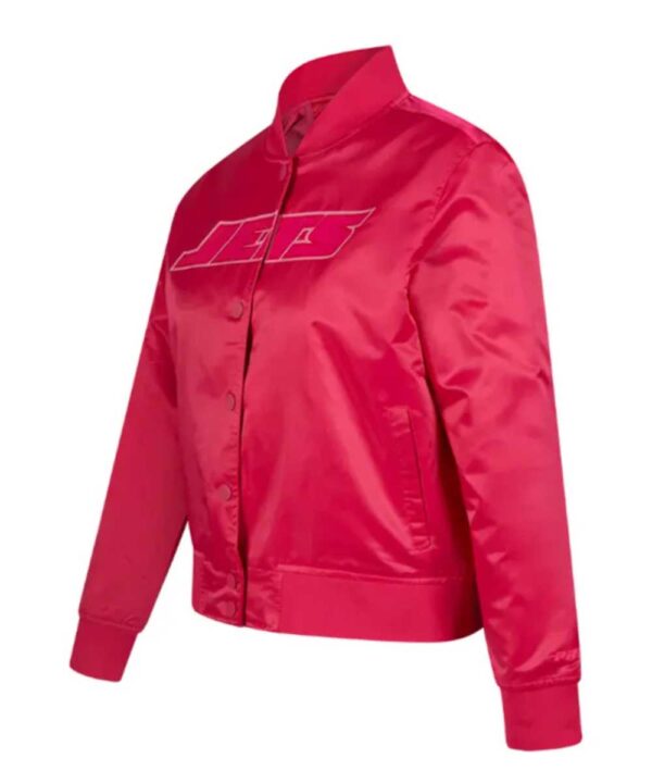 NY Jets Triple Pink Satin Jacket - Forever Jackets
