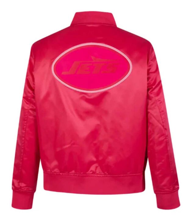 NY Jets Triple Pink Satin Jacket - Forever Jackets