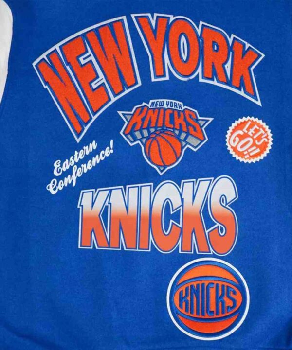 NY Knicks Turn It Up Classic Rib Varsity Jacket - Forever Jackets