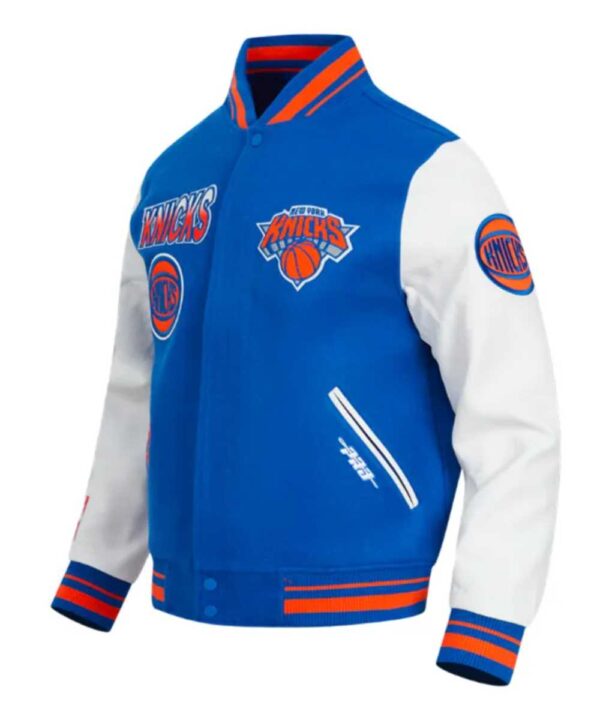 NY Knicks Turn It Up Classic Rib Varsity Jacket - Forever Jackets