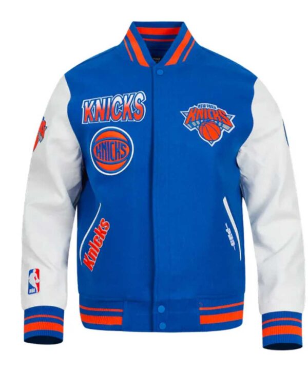 NY Knicks Turn It Up Classic Rib Varsity Jacket - Forever Jackets