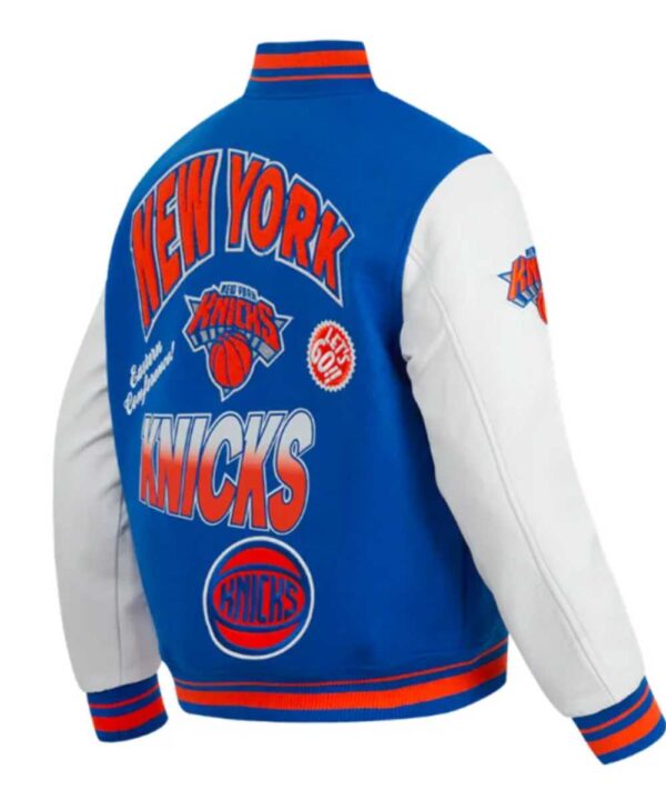 NY Knicks Turn It Up Classic Rib Varsity Jacket - Forever Jackets