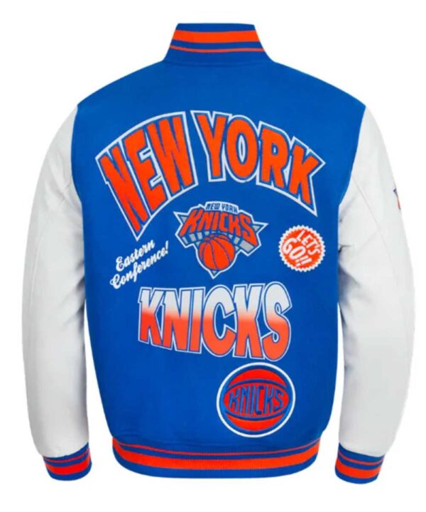 NY Knicks Turn It Up Classic Rib Varsity Jacket - Forever Jackets