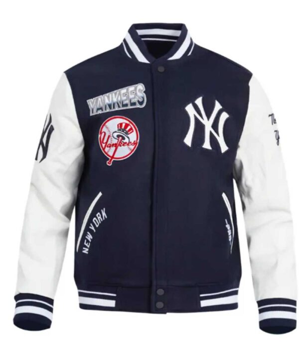 NY Yankees Turn It Up Classic Rib Varsity Jacket - Forever Jackets