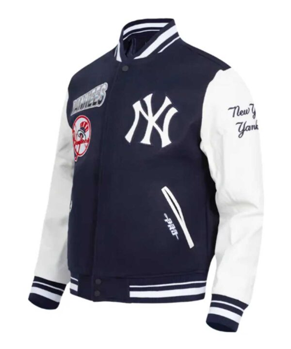 NY Yankees Turn It Up Classic Rib Varsity Jacket - Forever Jackets