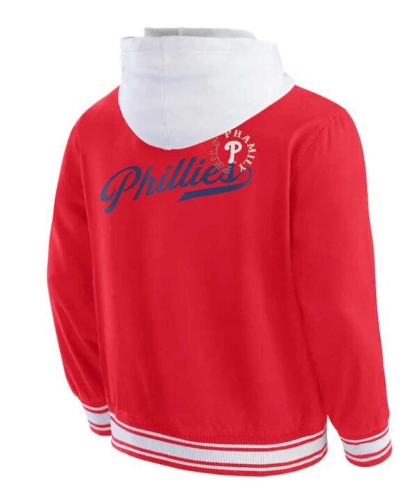 Philadelphia Phillies Red Cotton Hooded Jacket - Forever Jackets
