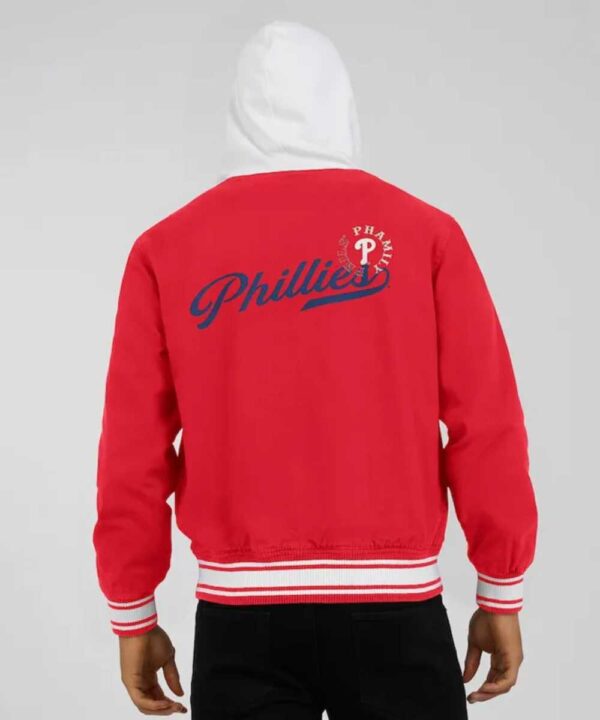 Philadelphia Phillies Red Cotton Hooded Jacket - Forever Jackets