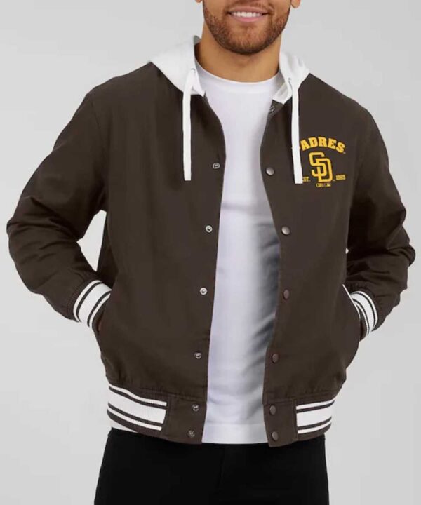 San Diego Padres Brown Cotton Hooded Jacket - Forever Jackets