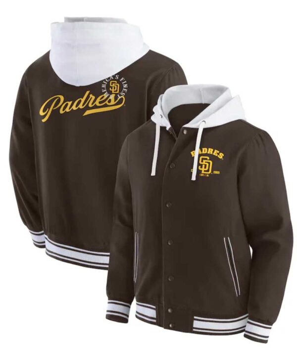 San Diego Padres Brown Cotton Hooded Jacket - Forever Jackets