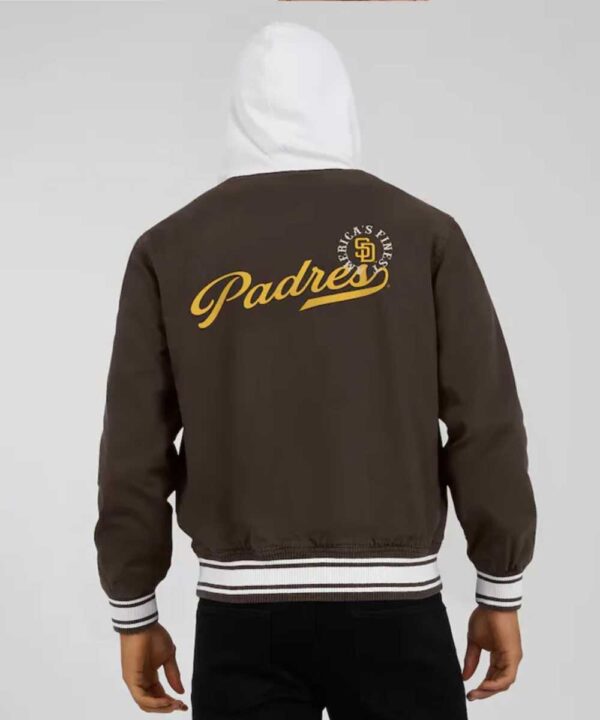 San Diego Padres Brown Cotton Hooded Jacket - Forever Jackets