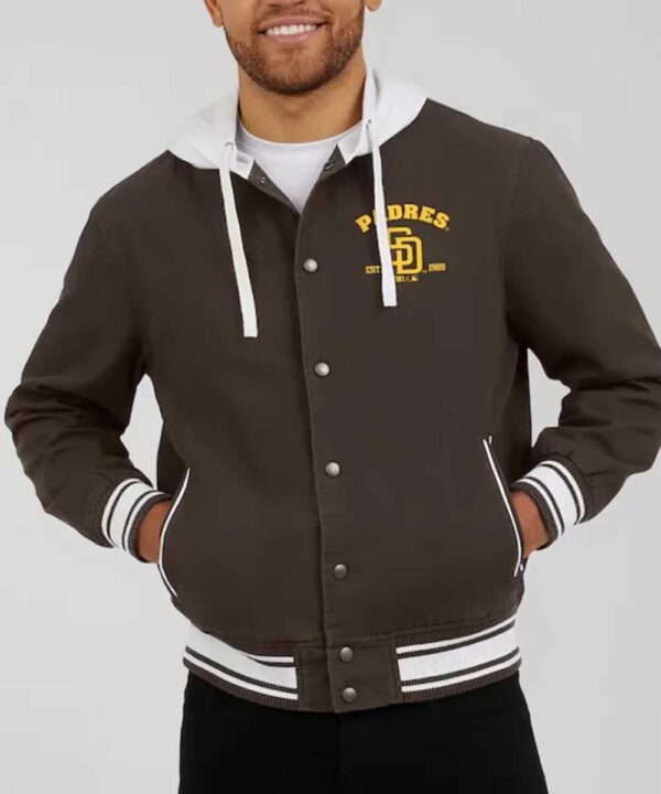 San Diego Padres Brown Cotton Hooded Jacket - Forever Jackets