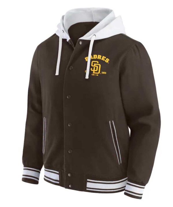 San Diego Padres Brown Cotton Hooded Jacket - Forever Jackets