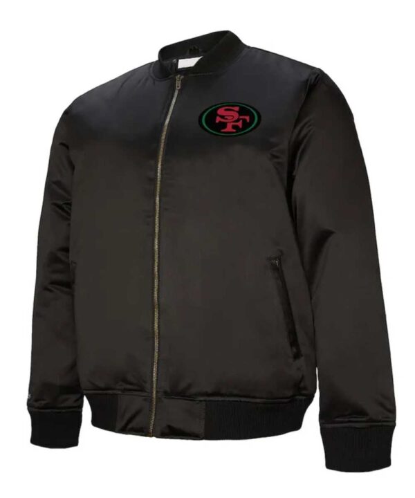San Francisco 49ers Excellence Black Full-Zip Satin Jacket - Forever Jackets