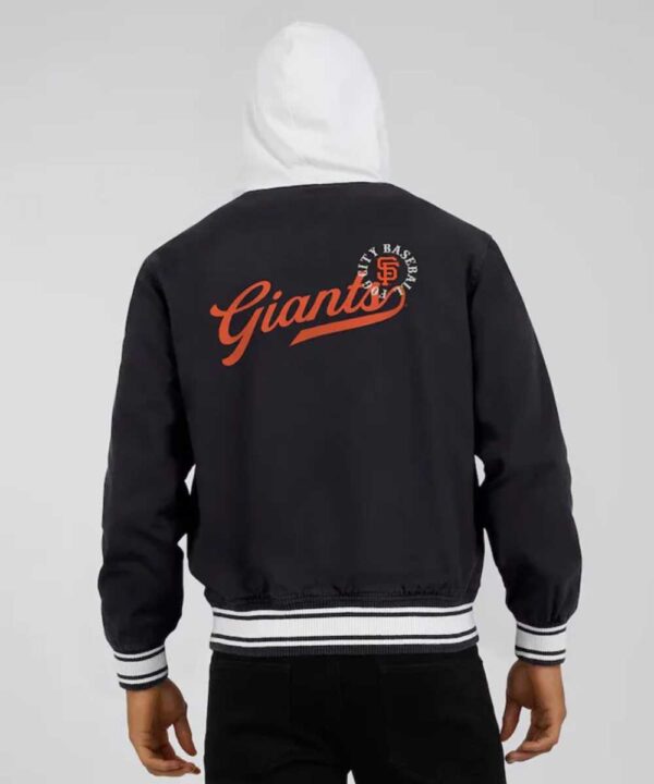 San Francisco Giants Black Cotton Hooded Jacket - Forever Jackets