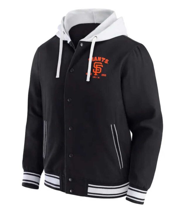 San Francisco Giants Black Cotton Hooded Jacket - Forever Jackets