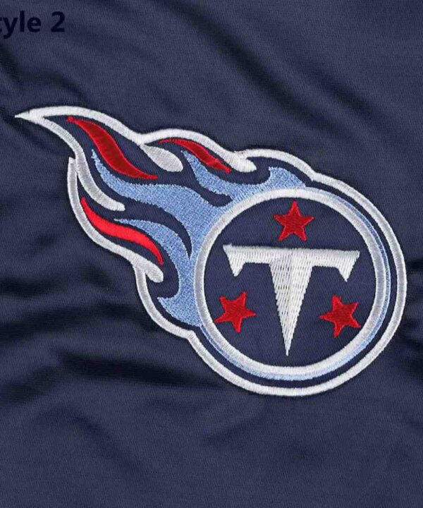 Striped Tennessee Titans Navy Blue Satin Jacket - Forever Jackets