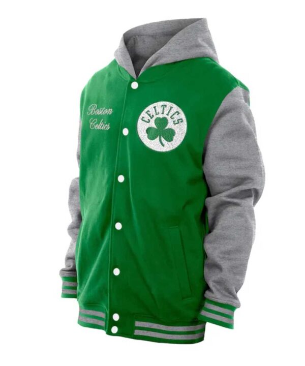 Throwback Prep Boston Celtics Kelly Green Hoodie Jacket - Forever Jackets