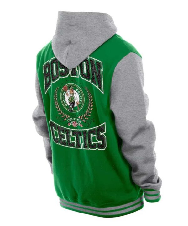 Throwback Prep Boston Celtics Kelly Green Hoodie Jacket - Forever Jackets