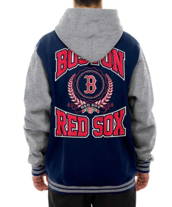 Throwback Prep Boston Red Sox Navy Hoodie Jacket - Forever Jackets