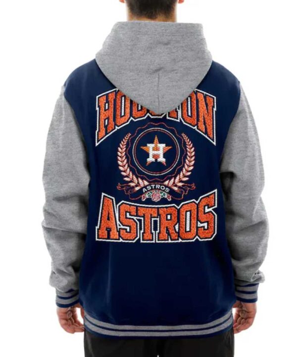 Throwback Prep Houston Astros Navy Hoodie Jacket - Forever Jackets