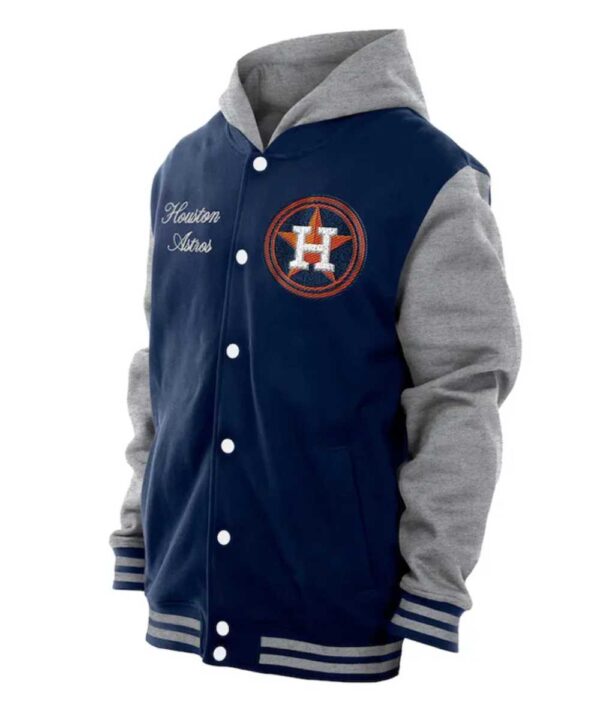 Throwback Prep Houston Astros Navy Hoodie Jacket - Forever Jackets