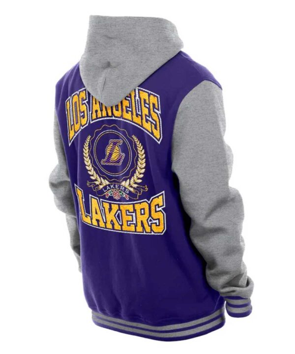 Throwback Prep LA Lakers Purple Hoodie Jacket - Forever Jackets