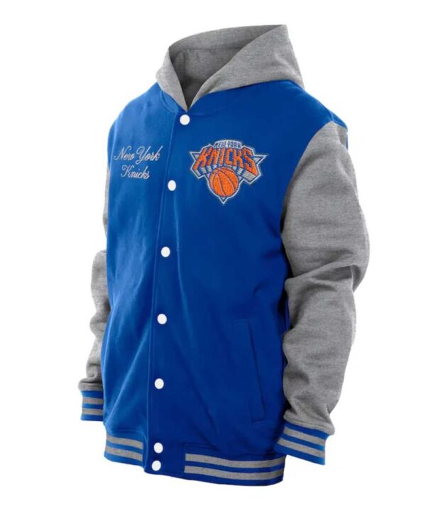 Throwback Prep NY Knicks Purple Hoodie Jacket - Forever Jackets