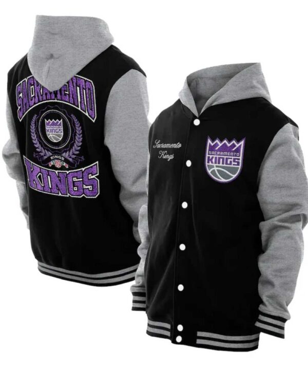Throwback Prep Sacramento Kings Black Hoodie Jacket - Forever Jackets