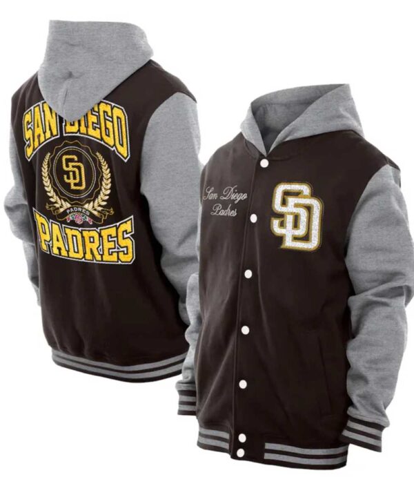 Throwback Prep San Diego Padres Brown Hoodie Jacket - Forever Jackets
