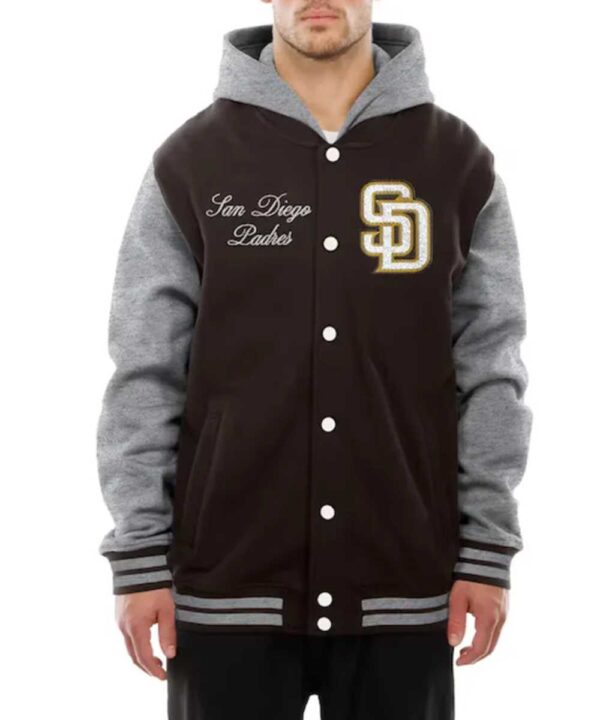 Throwback Prep San Diego Padres Brown Hoodie Jacket - Forever Jackets