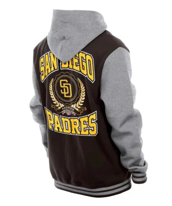 Throwback Prep San Diego Padres Brown Hoodie Jacket - Forever Jackets