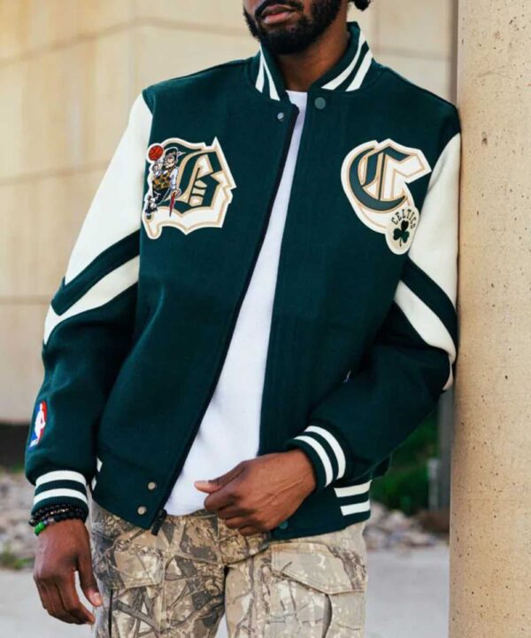 Boston Celtics Green and Off White Varsity Wool Jacket - Forever Jackets