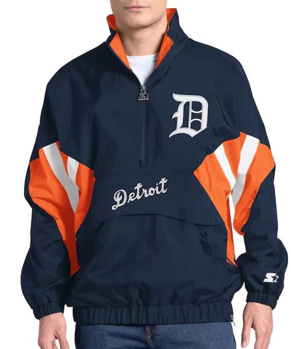 Detroit Tigers Cooperstown Chief Navy Half-Zip Pullover