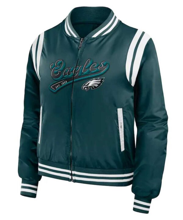 Philadelphia Eagles Green Bomber Full-Zip Jacket