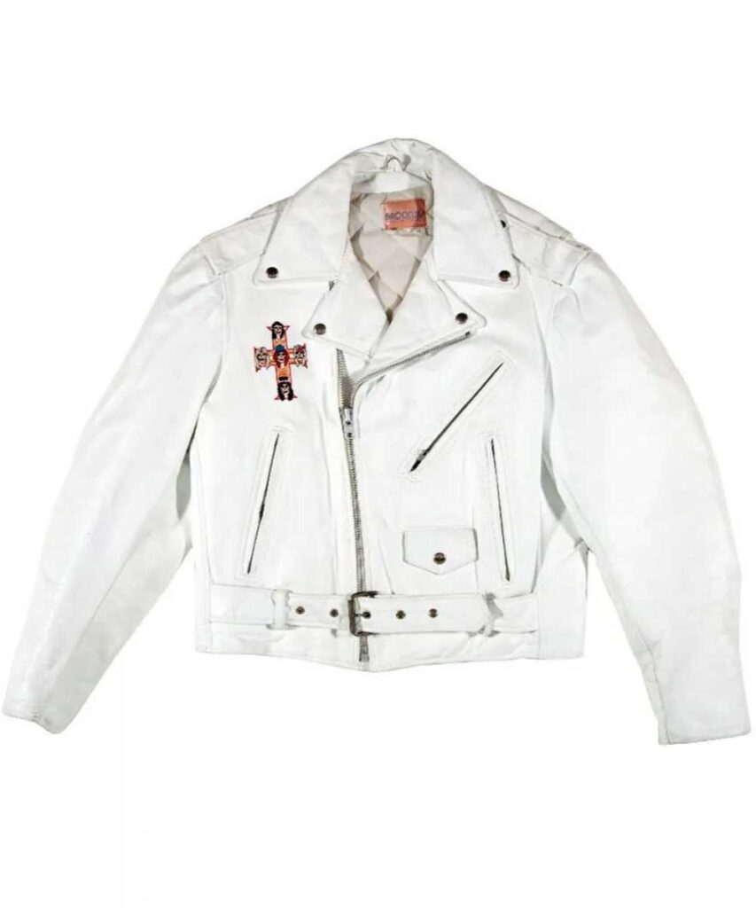 Guns N Roses Axl Rose White Leather Jacket