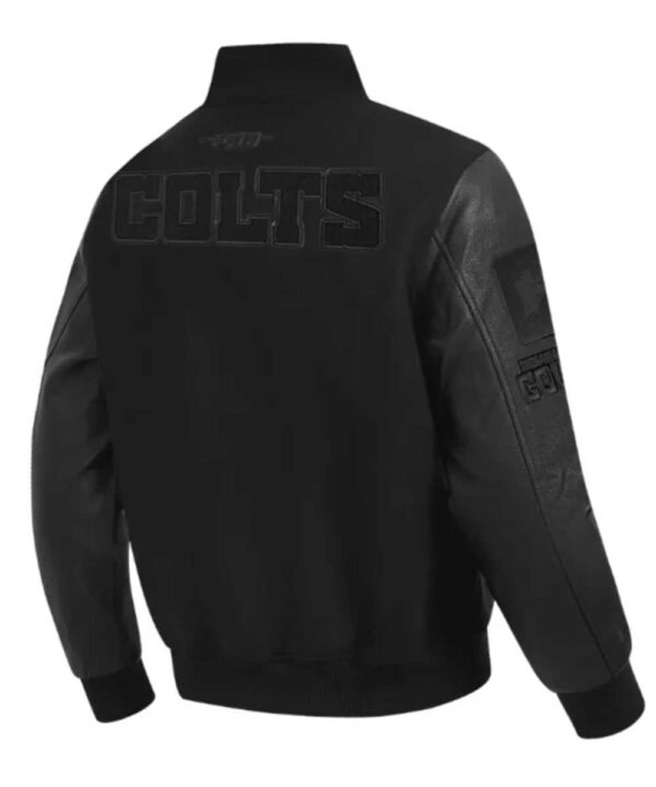 Indianapolis Colts Triple Black Varsity Wool/Leather Jacket