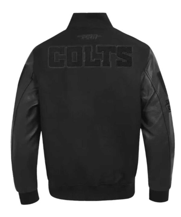 Indianapolis Colts Triple Black Varsity Wool/Leather Jacket