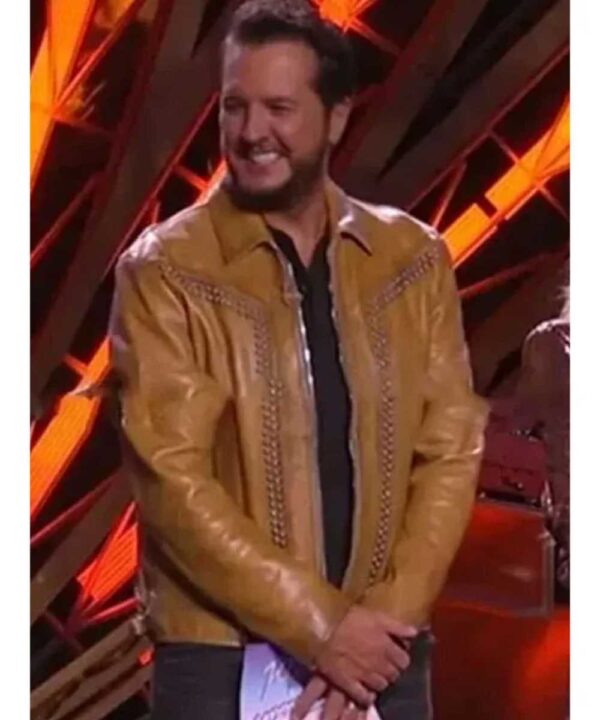 American Idol Luke Bryan Studded Leather Jacket - Forever Jackets