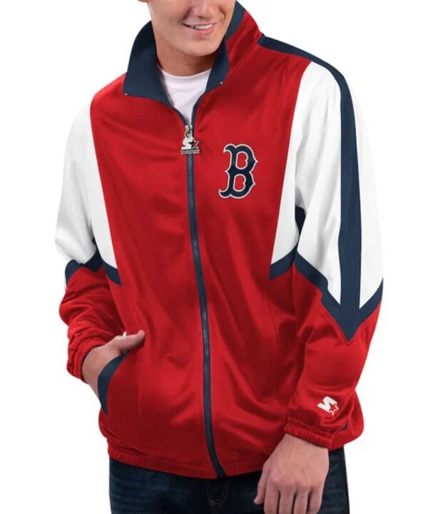Boston Red Sox Lead Runner Red Full-Zip Jacket - Forever Jackets