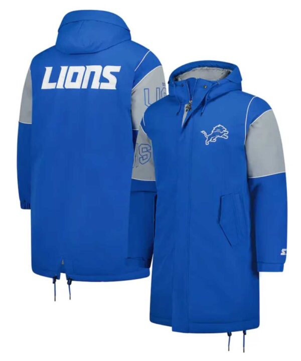 Detroit Lions Blue Dynasty Polyfill Stadium Full-Zip Jacket - Forever Jackets