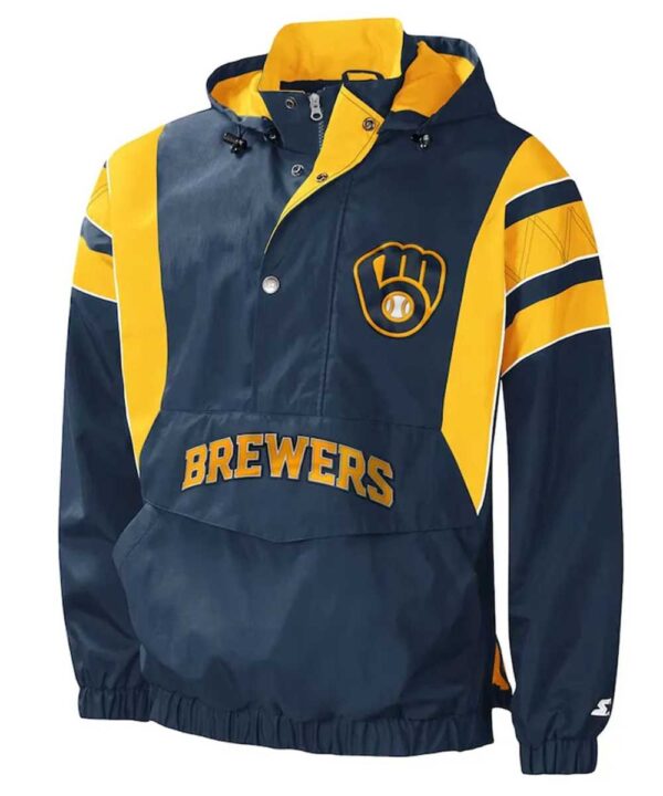 Impact Milwaukee Brewers Half-Zip Hoodie Jacket - Forever Jackets