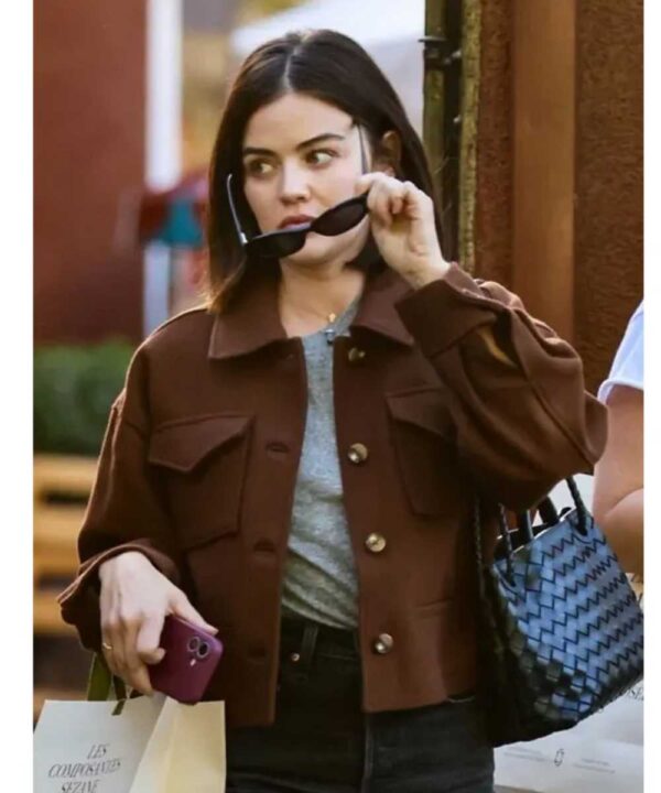 Lucy Hale Street Style Brown Wool Jacket - Forever Jackets