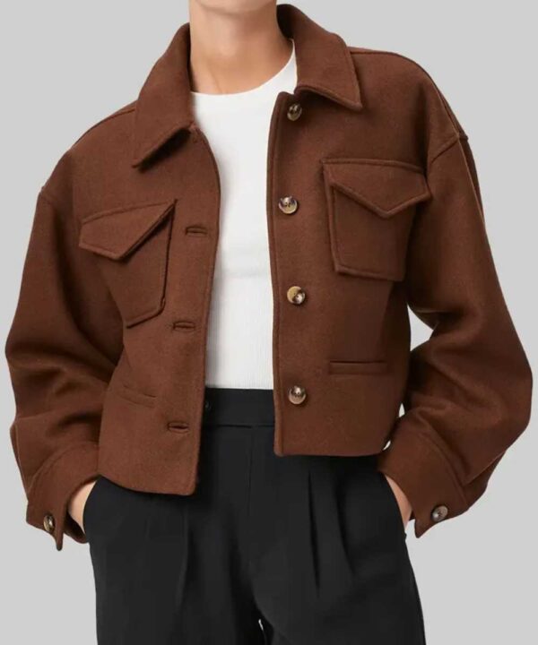 Lucy Hale Street Style Brown Wool Jacket - Forever Jackets