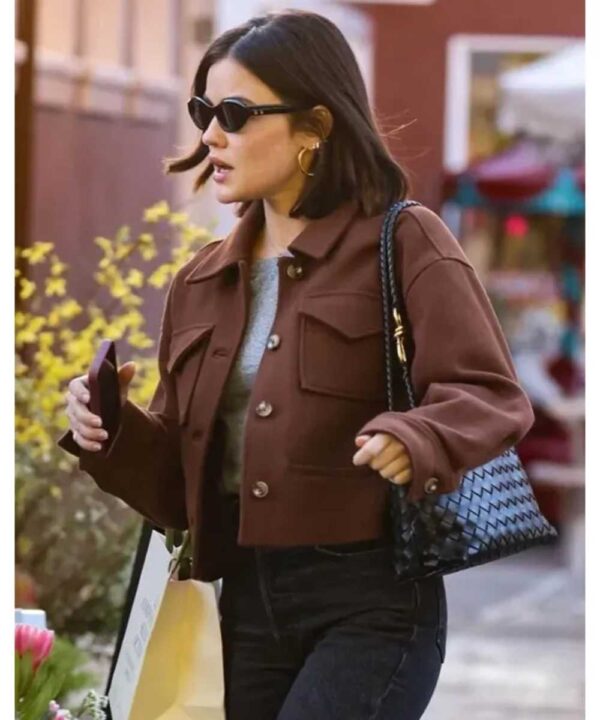 Lucy Hale Street Style Brown Wool Jacket - Forever Jackets