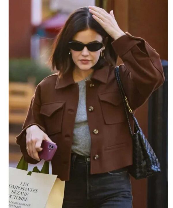 Lucy Hale Street Style Brown Wool Jacket - Forever Jackets