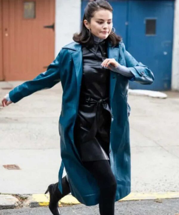 Only Murders in the Building S02 Mabel Mora Blue Leather Coat - Forever Jackets