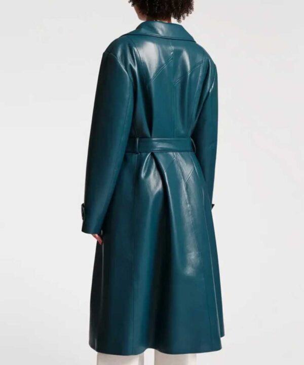Only Murders in the Building S02 Mabel Mora Blue Leather Coat - Forever Jackets