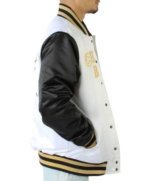 Chicago Bulls Black and White Satin Jacket