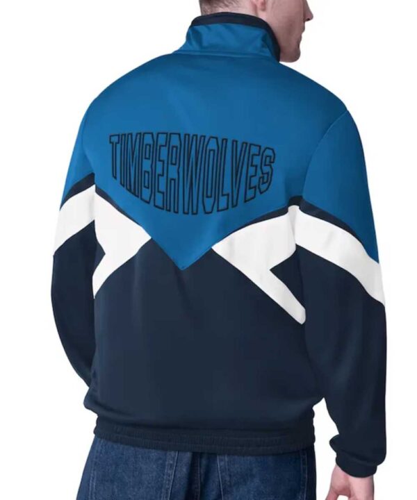 Minnesota Timberwolves Rush Applique Blue Full-Zip Track Jacket